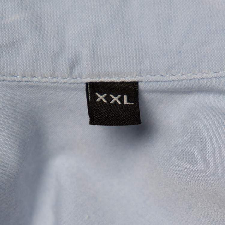 Pre Owned Ermenegildo Zegna Blue Cotton Button Front Shirt XXL
