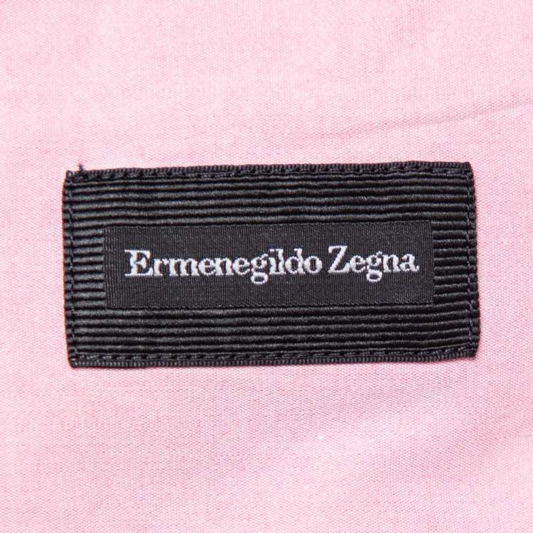 Pre Owned Ermenegildo Zegna Pink Cotton Button Front Shirt XXL   