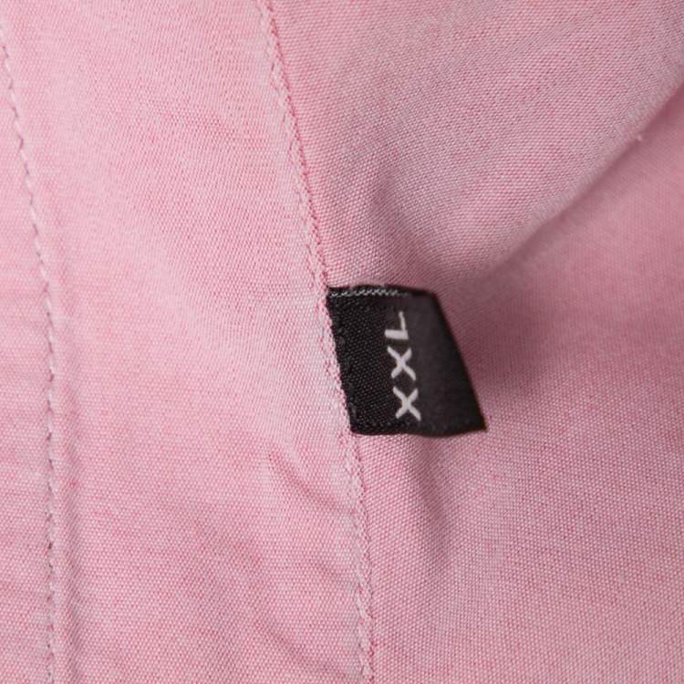 Pre Owned Ermenegildo Zegna Pink Cotton Button Front Shirt XXL   