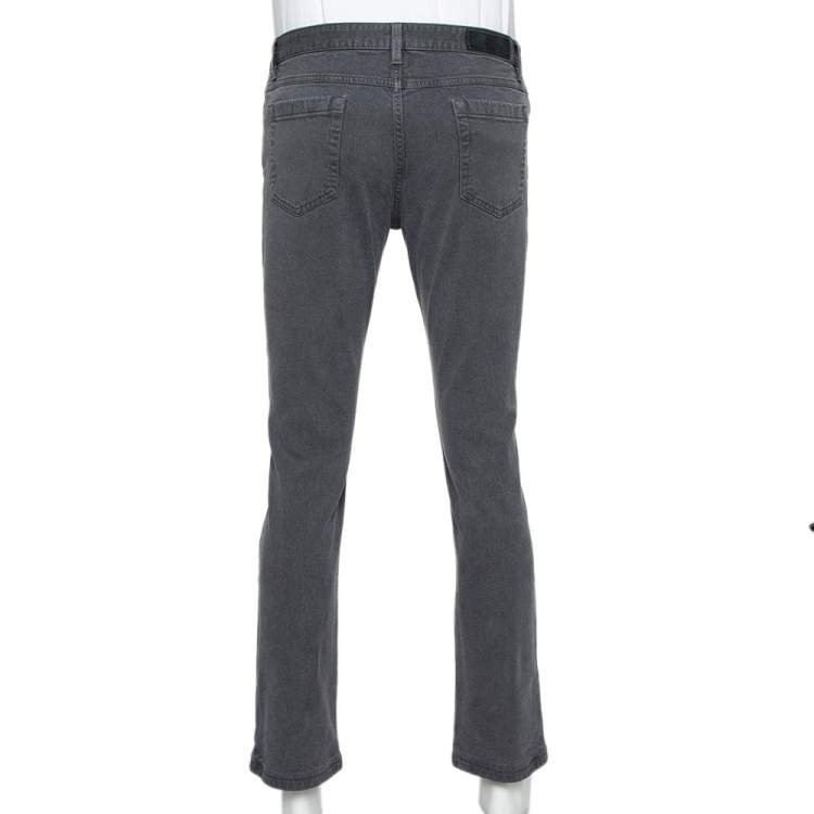 Pre Owned Ermenegildo Zegna Charcoal Grey Denim Slim Fit Jeans L