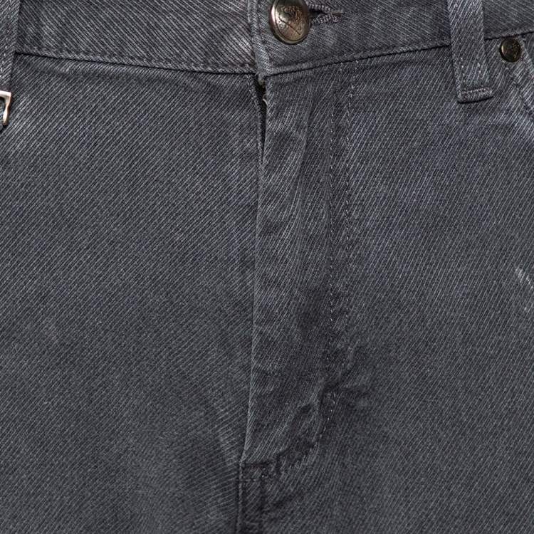 Pre Owned Ermenegildo Zegna Charcoal Grey Denim Slim Fit Jeans L