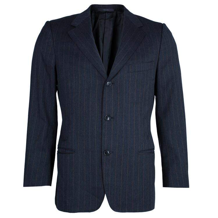 Pre Owned Ermenegildo Zegna Men's Grey Striped Suit M