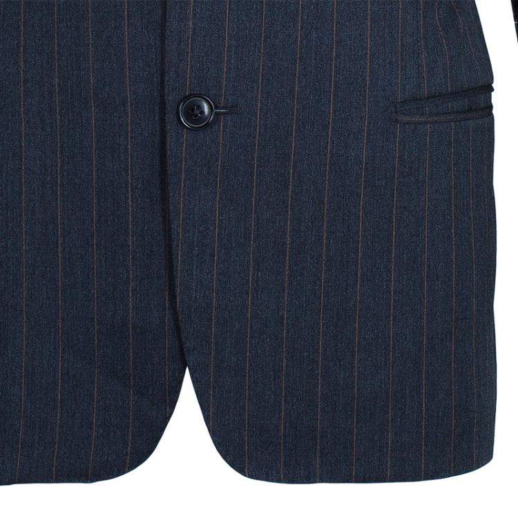 Pre Owned Ermenegildo Zegna Men's Grey Striped Suit M