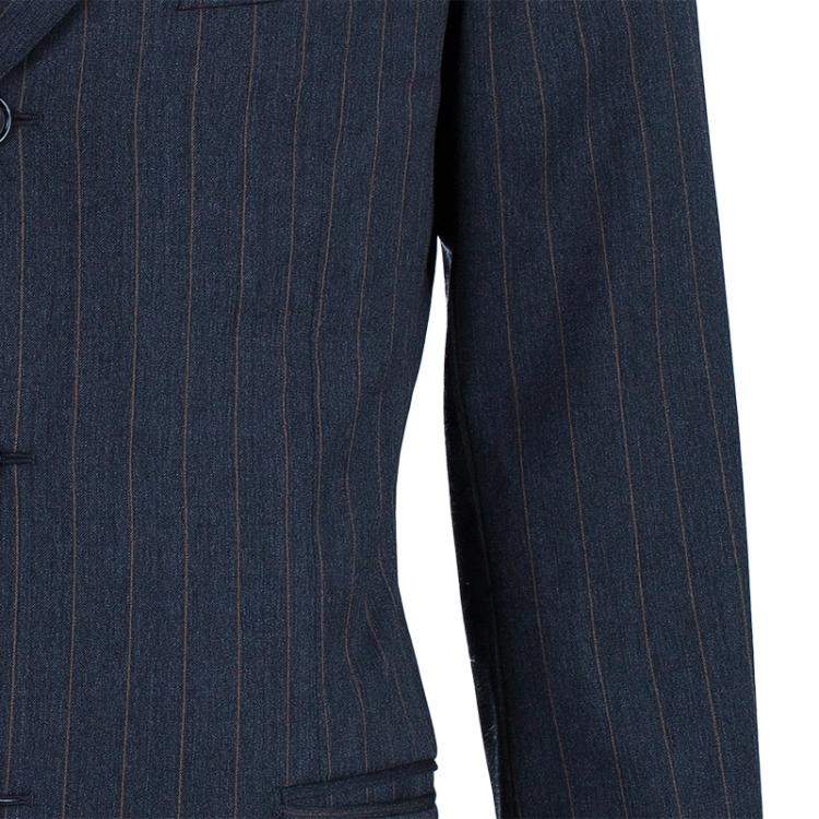 Pre Owned Ermenegildo Zegna Men's Grey Striped Suit M