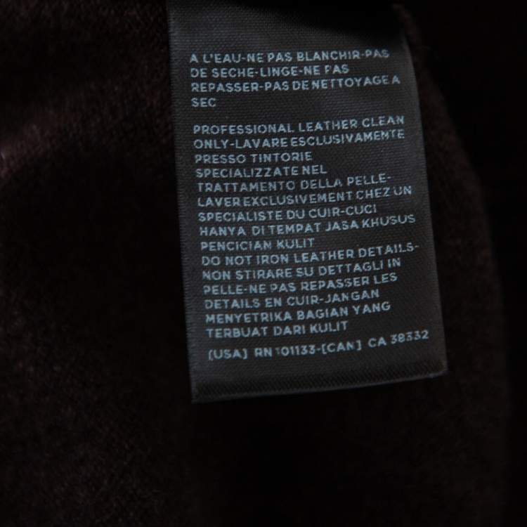 Pre Owned Ermenegildo Zegna Brown Premium Cashmere Zip Detail Sweater XXL