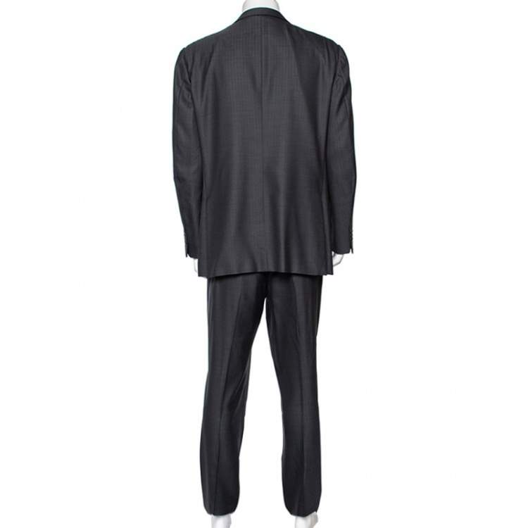 Pre Owned Ermenegildo Zegna Cool Effect Grey Wool Regular Fit Mila Suit 4XL