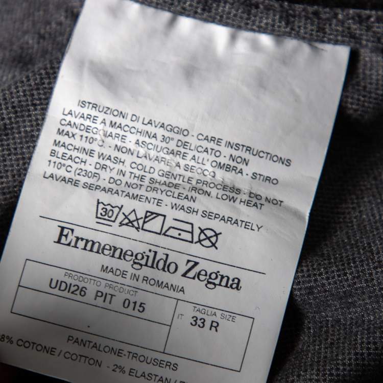 Pre Owned Ermenegildo Zegna Grey Denim Jeans S 