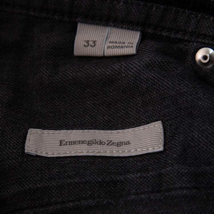 Pre Owned Ermenegildo Zegna Grey Denim Jeans S 