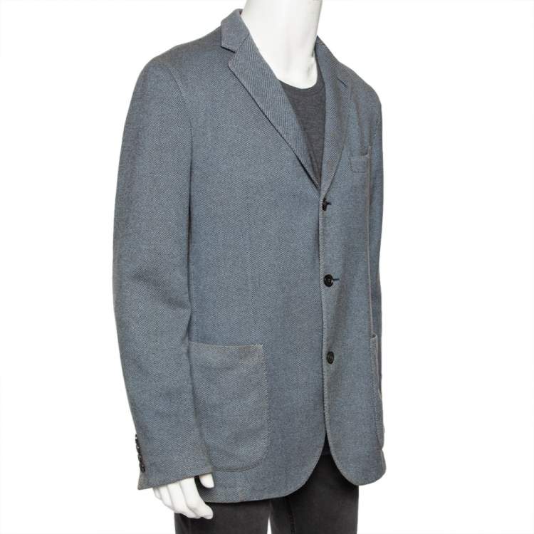 Pre Owned Ermenegildo Zegna Two-Toned Cashmere & Wool Single Breasted Blazer XXL 