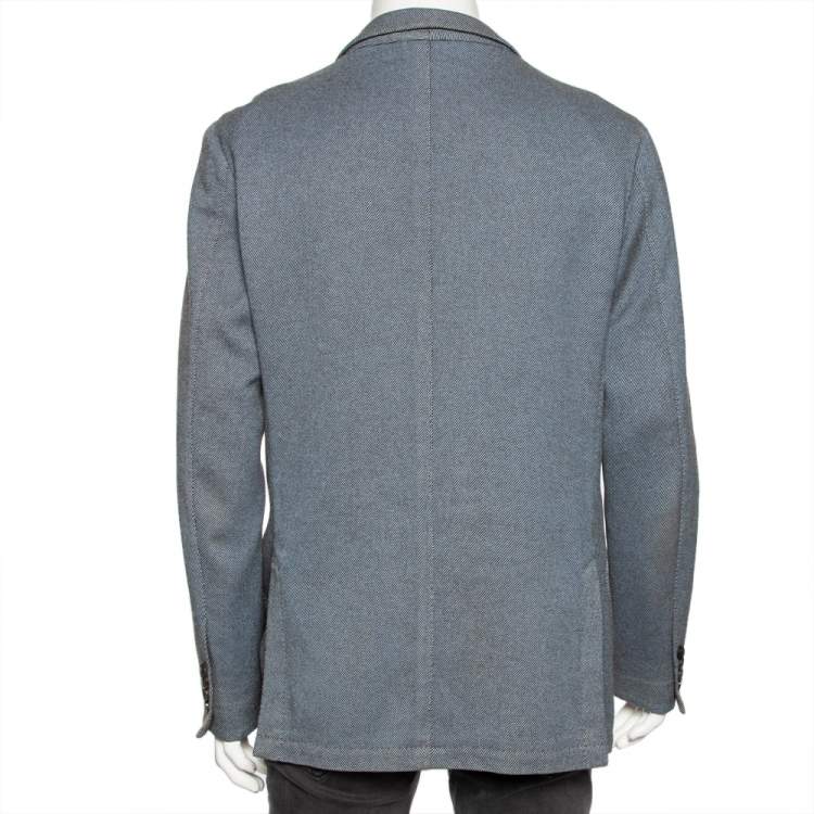 Pre Owned Ermenegildo Zegna Two-Toned Cashmere & Wool Single Breasted Blazer XXL 