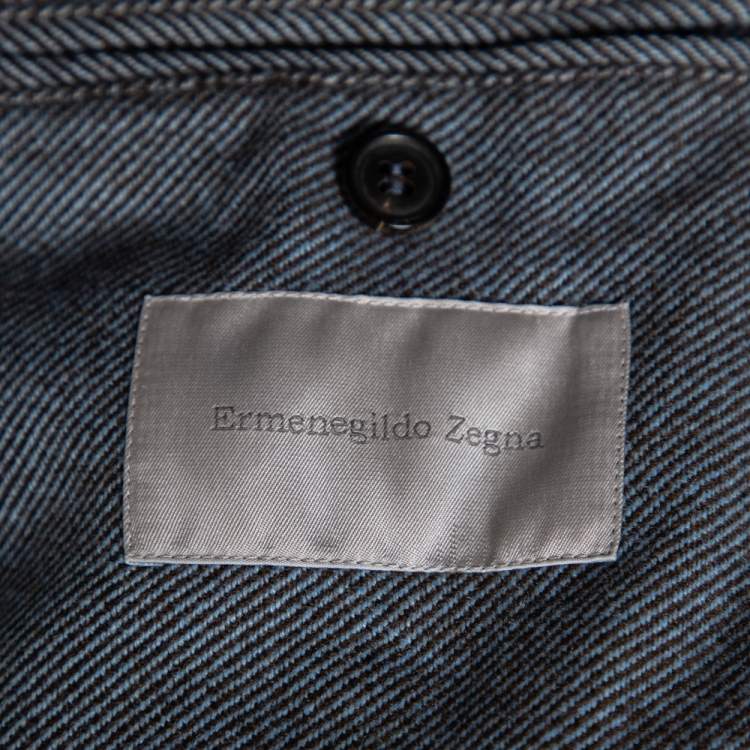Pre Owned Ermenegildo Zegna Two-Toned Cashmere & Wool Single Breasted Blazer XXL 