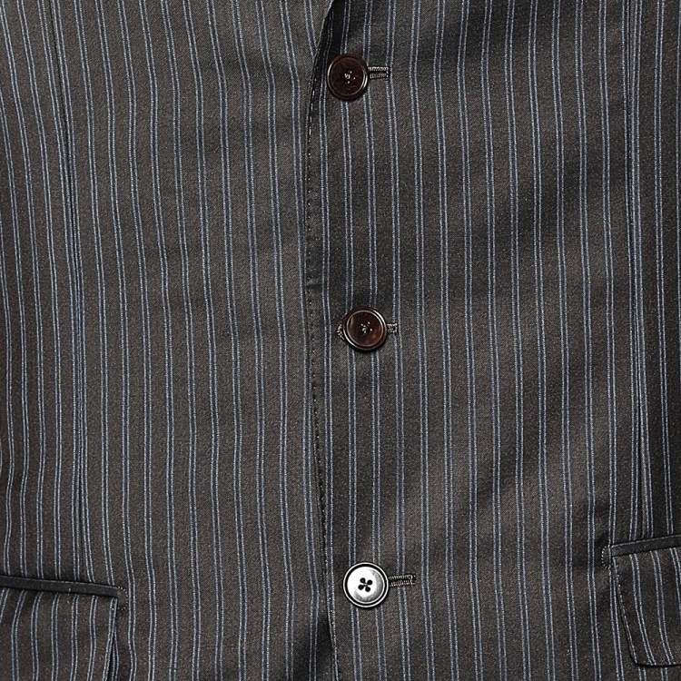 Pre Owned Ermenegildo Zegna Dark Brown Tonal Striped Wool Blazer L