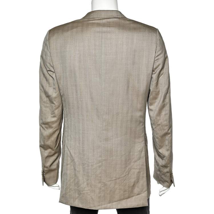 Pre Owned Ermenegildo Zegna Beige Wool Blazer L
