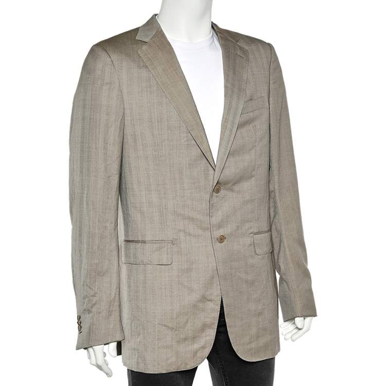Pre Owned Ermenegildo Zegna Beige Wool Blazer L