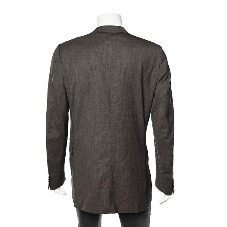 Pre Owned Ermenegildo Zegna Dark Brown Wool Blazer L