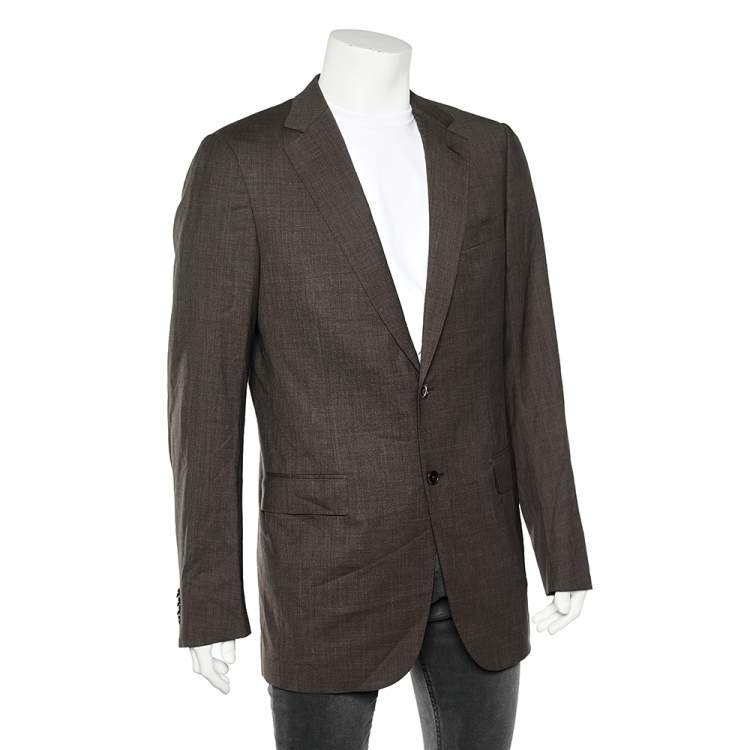 Pre Owned Ermenegildo Zegna Dark Brown Wool Blazer L