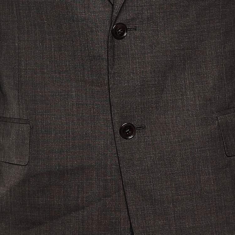 Pre Owned Ermenegildo Zegna Dark Brown Wool Blazer L