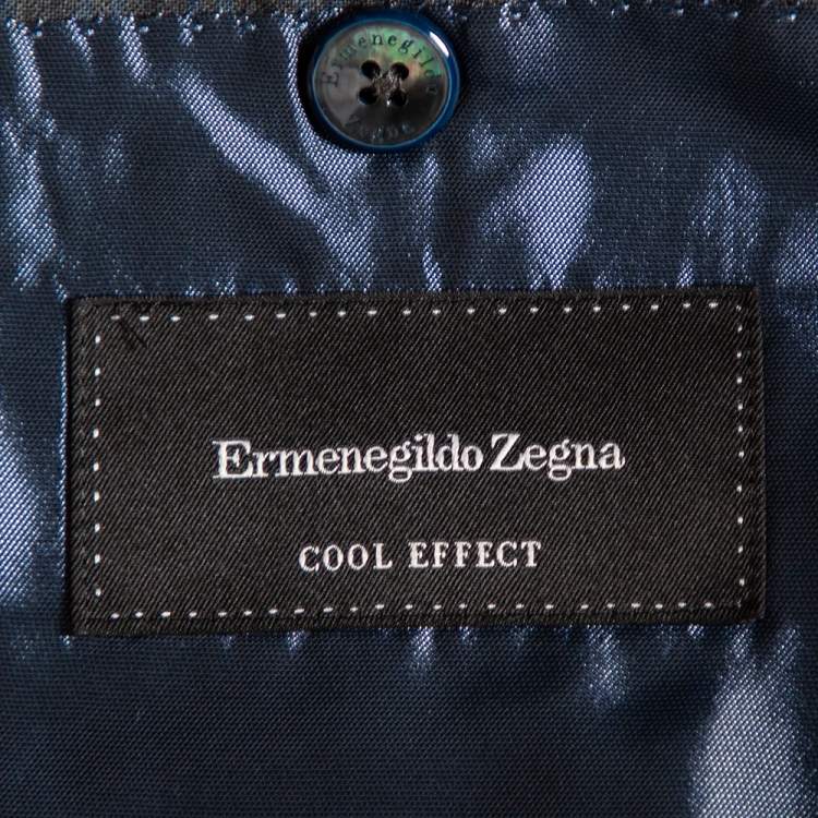 Pre Owned Ermenegildo Zegna Cool Effect Grey Striped Wool Regular Fit Mila Blazer L
