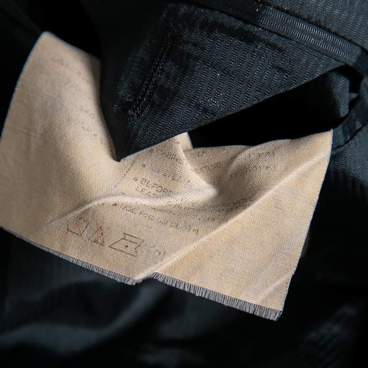 Pre Owned Ermenegildo Zegna Navy Blue Checked Wool Single Breasted Blazer XL