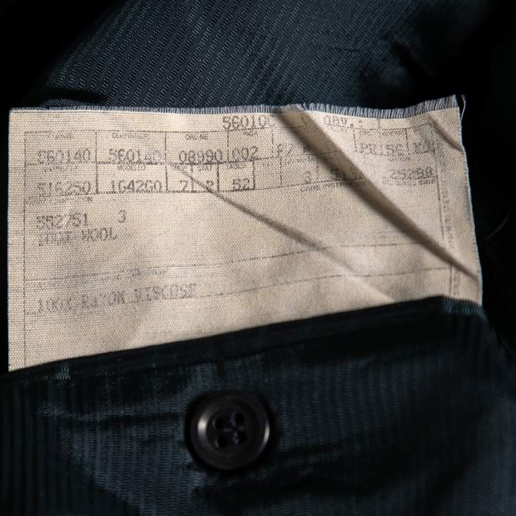 Pre Owned Ermenegildo Zegna Navy Blue Checked Wool Single Breasted Blazer XL