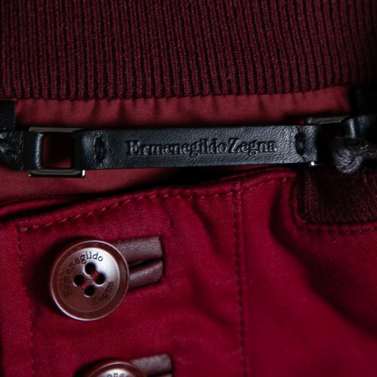 Pre Owned Ermenegildo Zegna Red Cotton Padded Sleeveless Jacket 3XL
