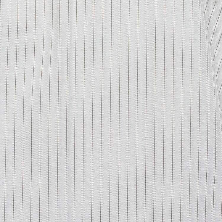 Pre Owned Ermenegildo Zegna White Stripe Cotton Regular Fit Long Sleeve Shirt XXL