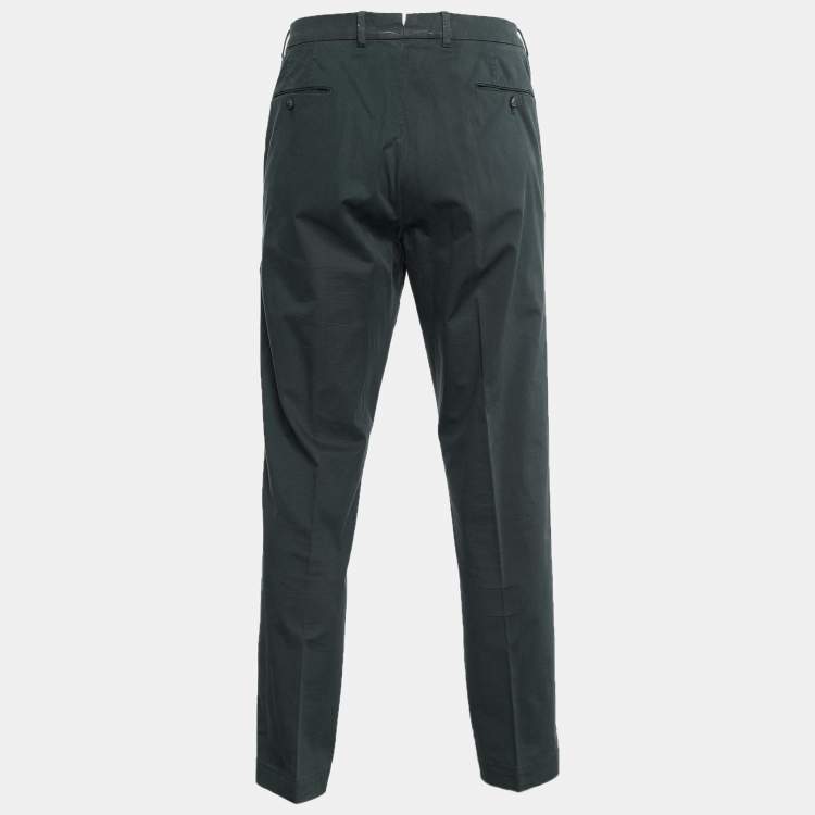 Pre Owned Ermenegildo Zegna Green Cotton Tapered Pants XL