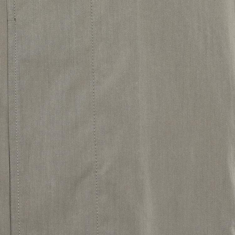Pre Owned Ermenegildo Zegna Olive Green Cotton Button & Zip Closure Jacket XXXL