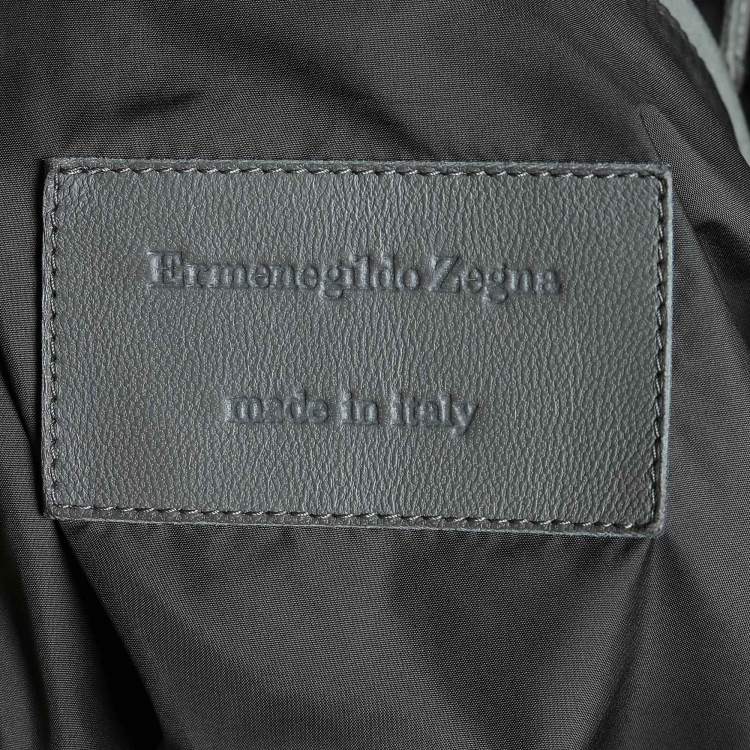 Pre Owned Ermenegildo Zegna Olive Green Cotton Button & Zip Closure Jacket XXXL