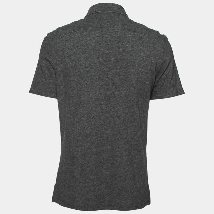 Pre Owned Ermenegildo Zegna Grey Cotton Short Sleeve Polo T-Shirt M