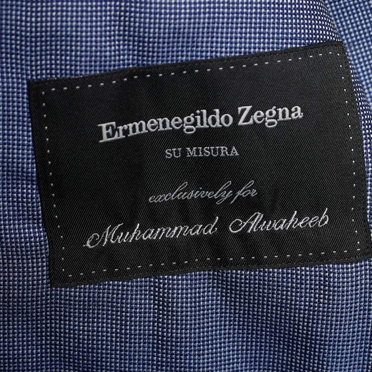 Pre Owned Ermenegildo Zegna Blue Wool Single Breasted Blazer Custom Fit 
