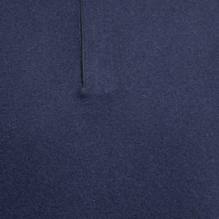 Pre Owned Ermenegildo Zegna Navy Blue Cashmere Long Sleeve Jumper M
