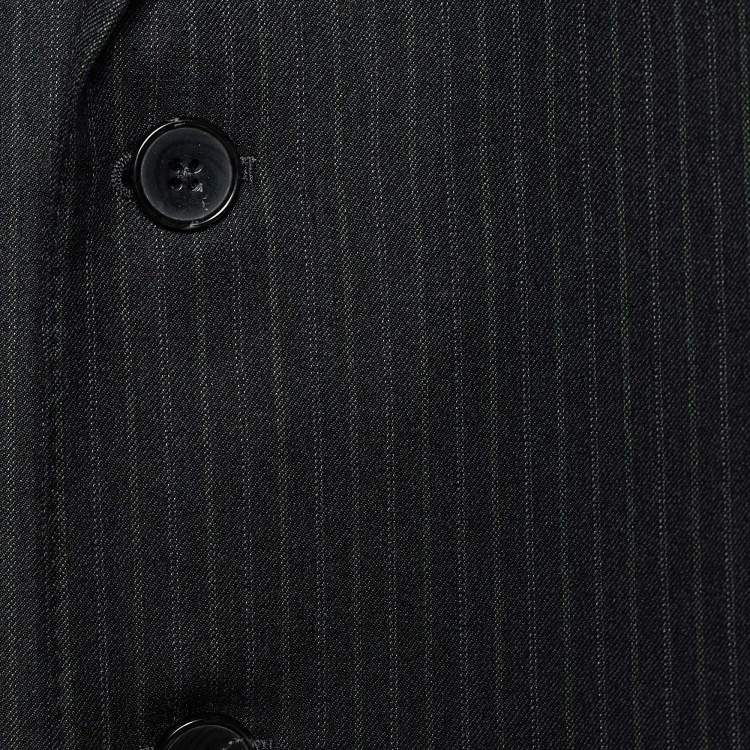 Pre Owned Ermenegildo Zegna Grey Striped Wool Single Breasted Blazer XL