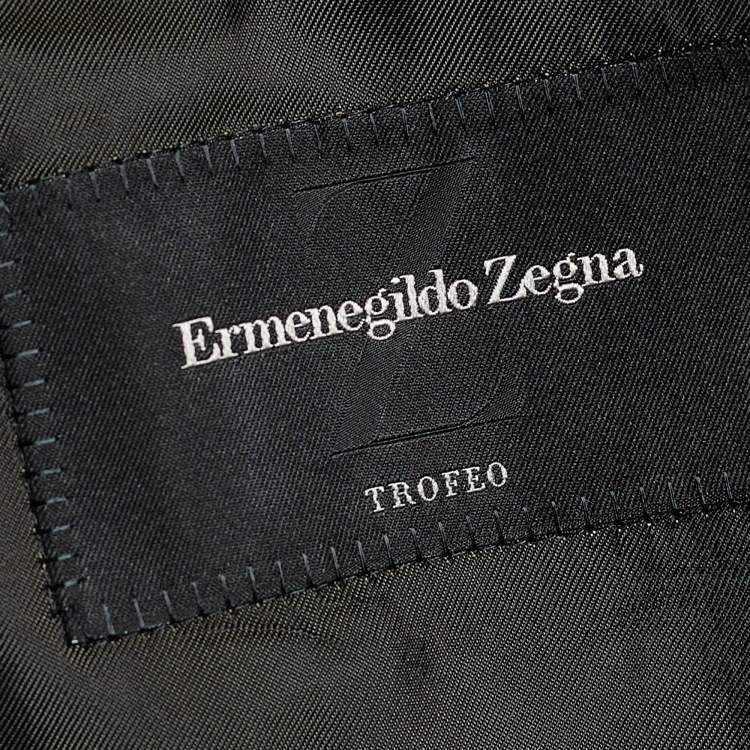 Pre Owned Ermenegildo Zegna Grey Striped Wool Single Breasted Blazer XL