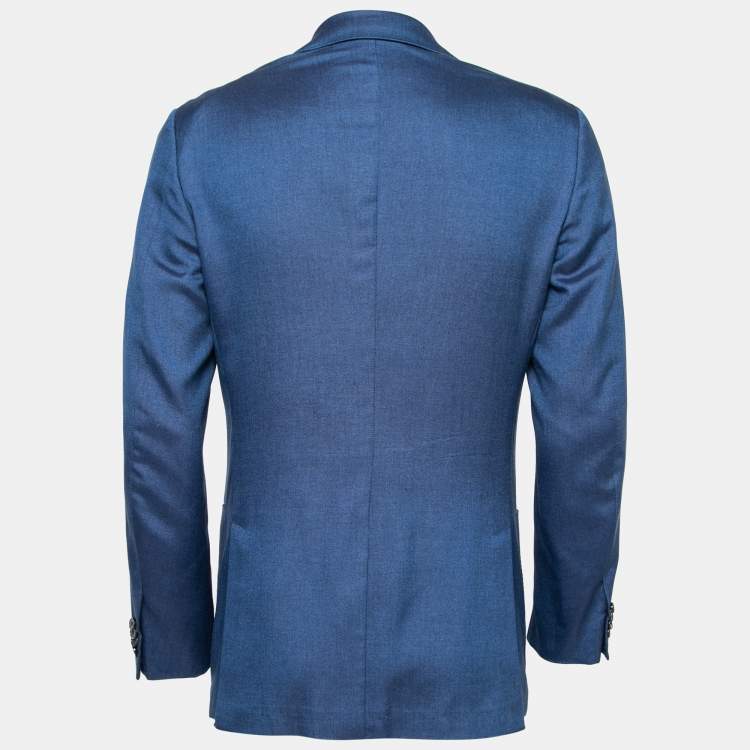 Pre Owned Ermenegildo Zegna Blue Silk Single Breasted Blazer L