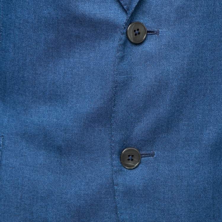 Pre Owned Ermenegildo Zegna Blue Silk Single Breasted Blazer L