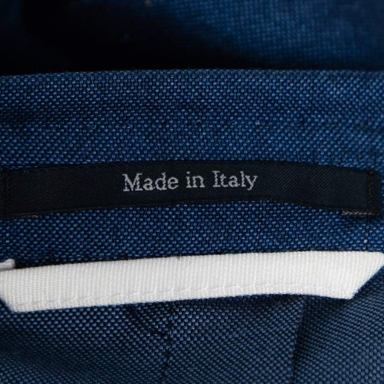 Pre Owned Ermenegildo Zegna Blue Silk Single Breasted Blazer L