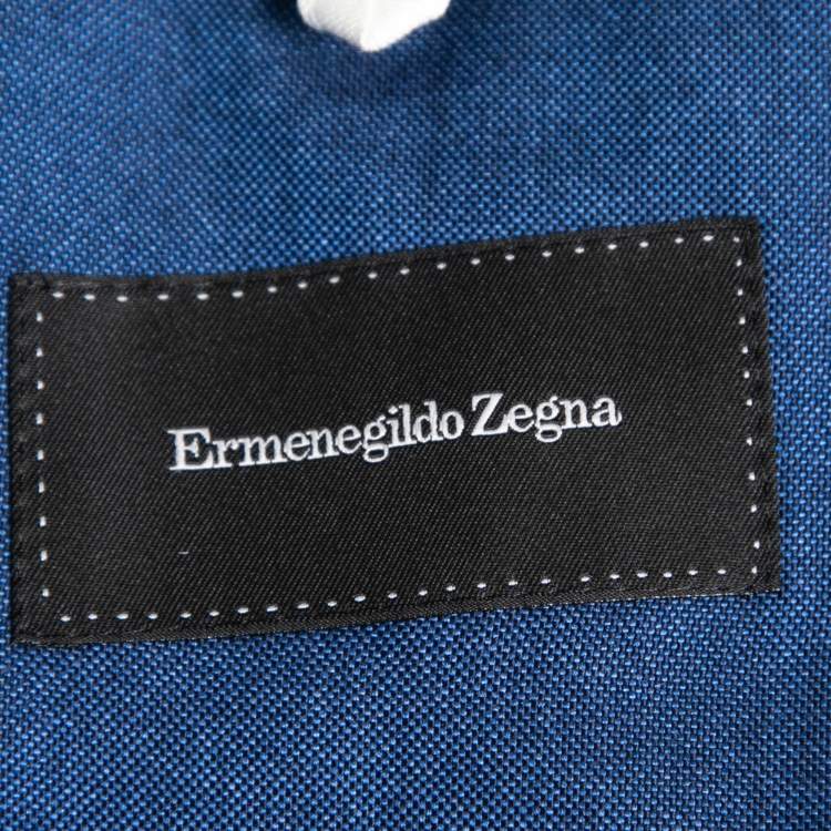 Pre Owned Ermenegildo Zegna Blue Silk Single Breasted Blazer L