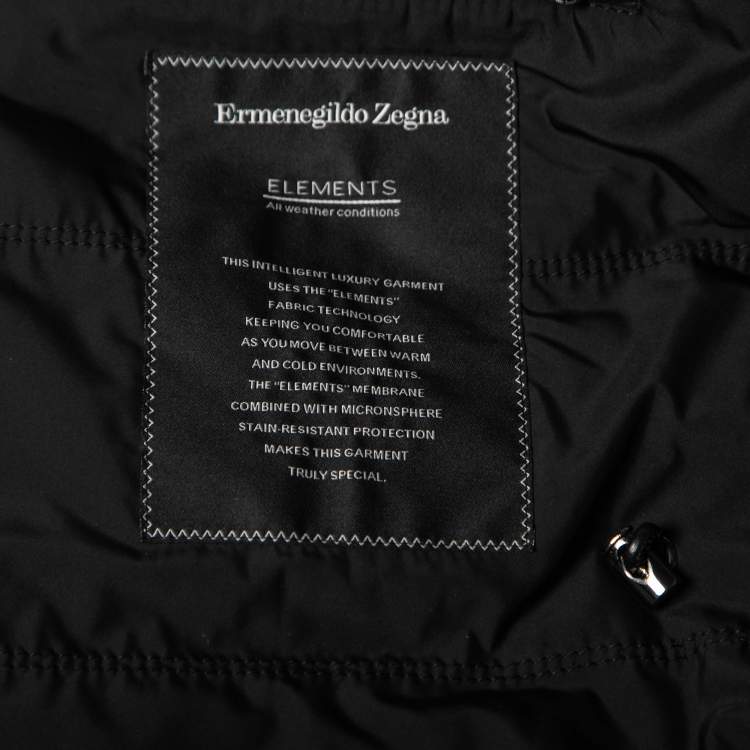 Pre Owned Ermenegildo Zegna Grey Silk Fur Trimmed Long Sleeve Jacket S