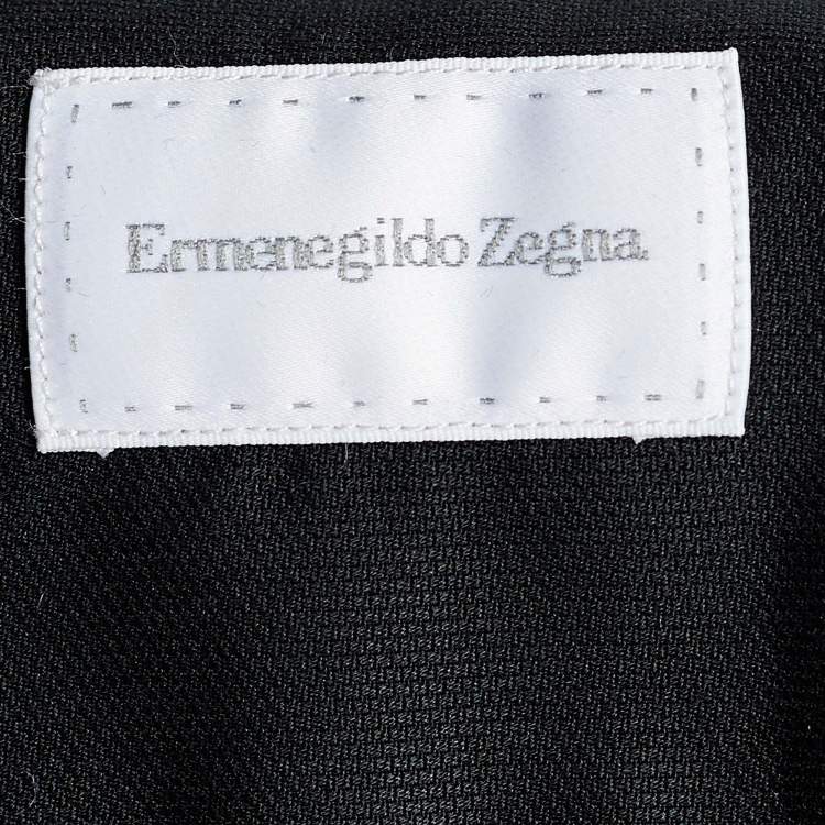 Pre Owned Ermenegildo Zegna Black Cotton Button Front Shirt M