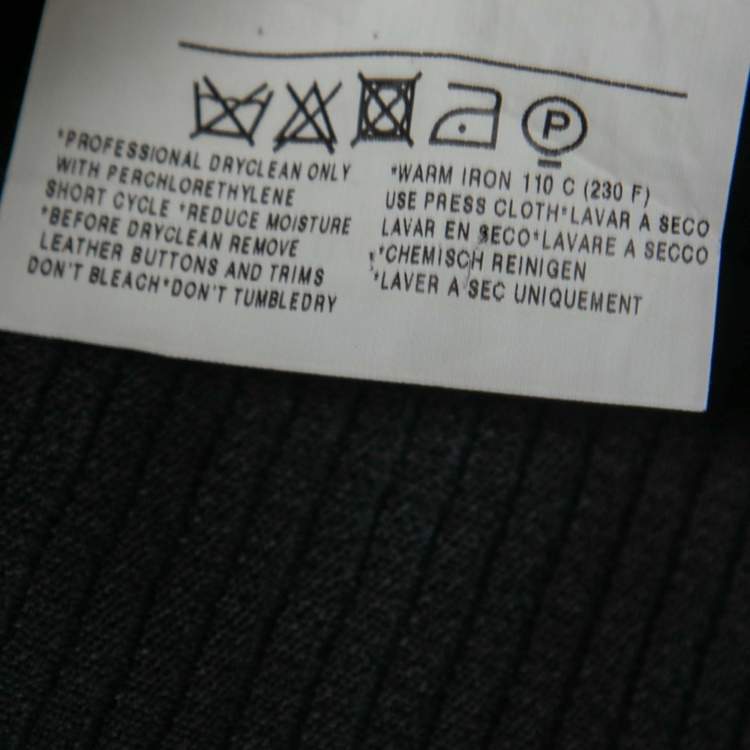 Pre Owned Ermenegildo Zegna Black Textured Wool Long Sleeve Blazer XL