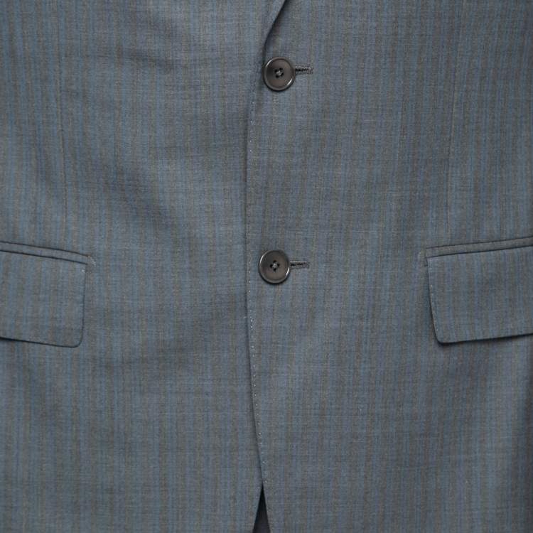 Pre Owned Ermenegildo Zegna Grey Wool Blazer Suit L