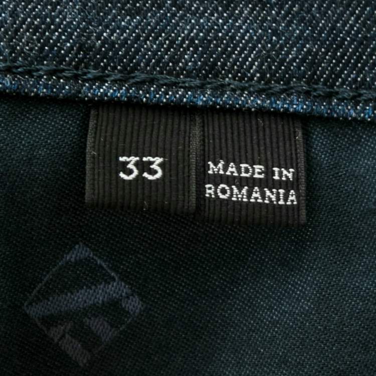 Pre Owned Ermenegildo Zegna Blue Denim Slim Fit Jeans L Waist 33"