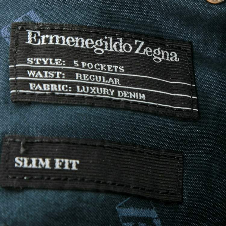 Pre Owned Ermenegildo Zegna Blue Denim Slim Fit Jeans L Waist 33"