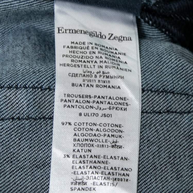 Pre Owned Ermenegildo Zegna Blue Denim Slim Fit Jeans L Waist 33"