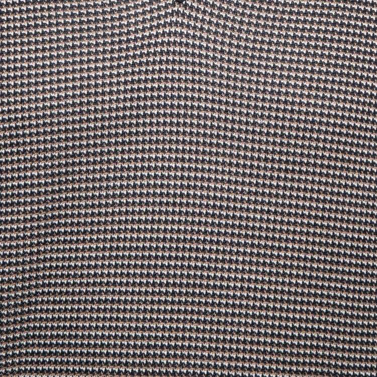 مملوكة مسبقًا Ermenegildo Zegna Navy Blue & Brown Silk Knit V-Neck Gillet L