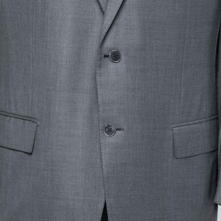 Pre Owned Ermenegildo Zegna Grey Wool Single Breasted Suit XXL