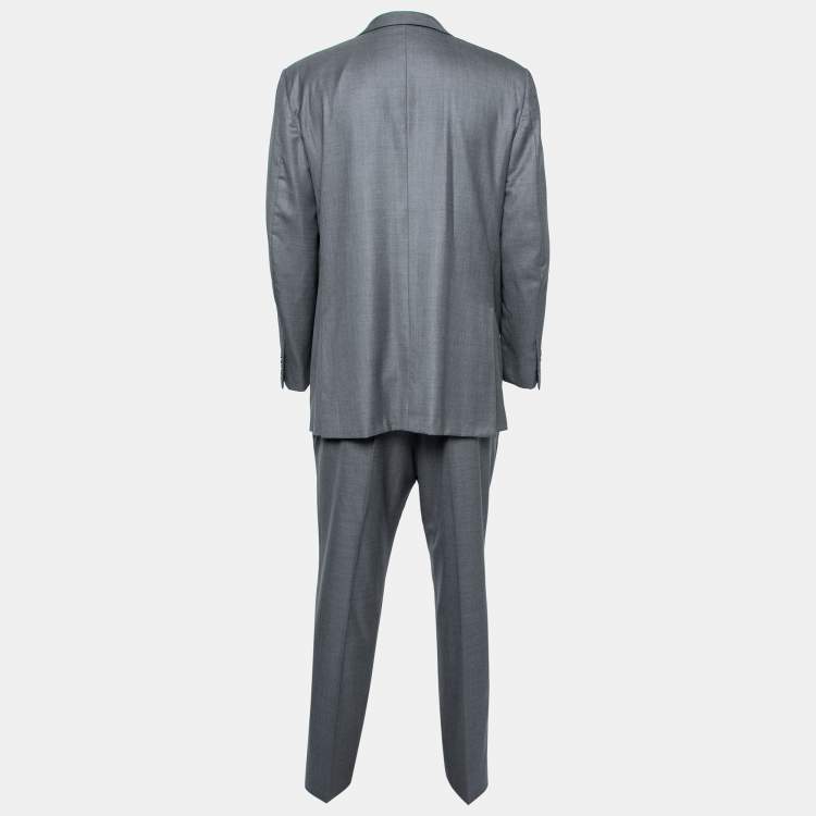 Pre Owned Ermenegildo Zegna Grey Wool Single Breasted Suit XXL