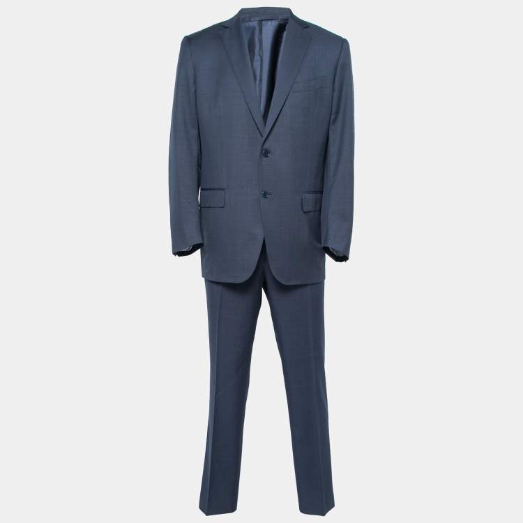 Pre Owned Ermenegildo Zegna Blue Wool Single Breasted Suit XXL