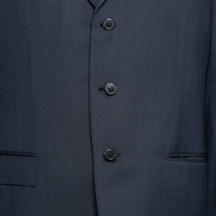 Pre Owned Ermenegildo Zegna Navy Blue Roma Wool Single-Breasted Suit L